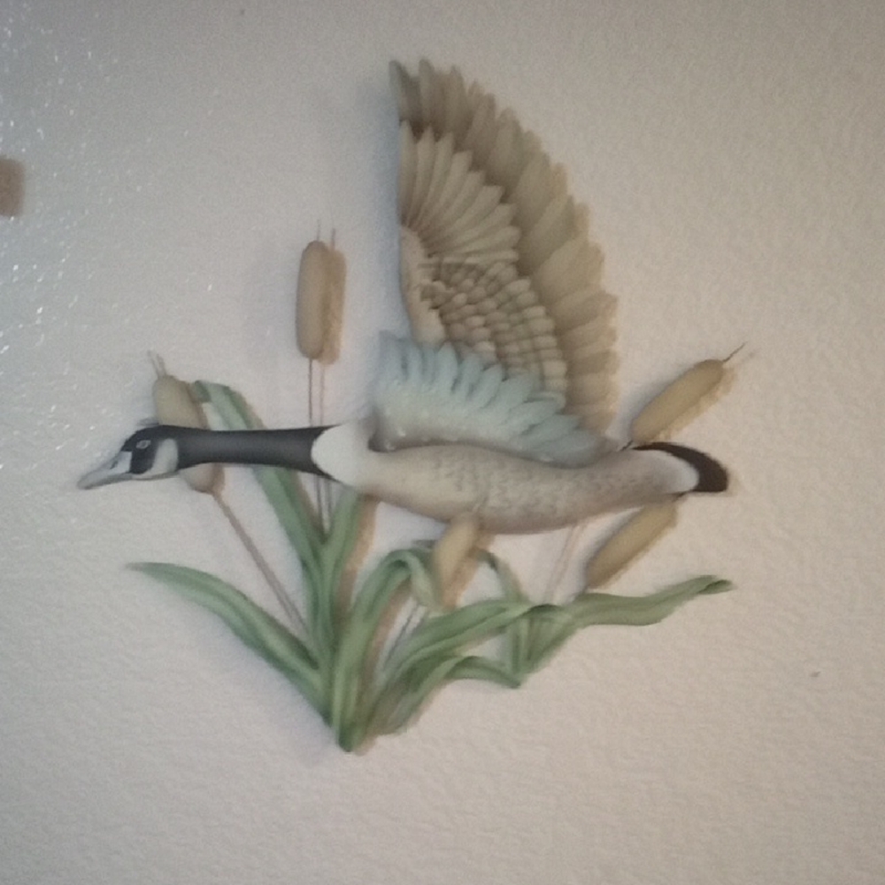 Graceful Bird Wall Art with Green and Brown Accents